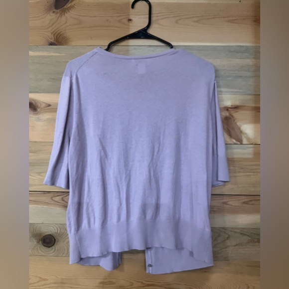 Ann Taylor Loft cardigan ruffle lilac women’s large - Picture 5 of 5